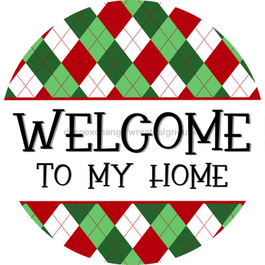 Christmas Sign, Welcome Sign, DCO-00564, Sign For Wreath, 10